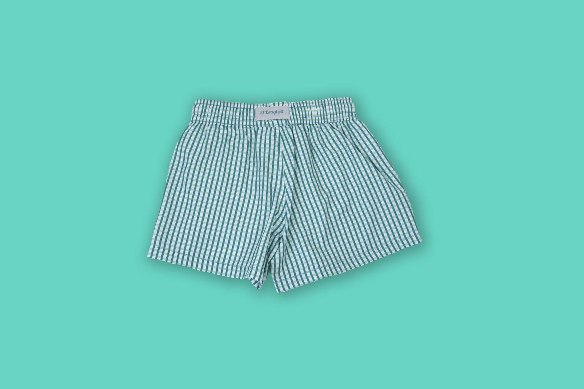 Braghetta da mare "quadratin" verde bambino